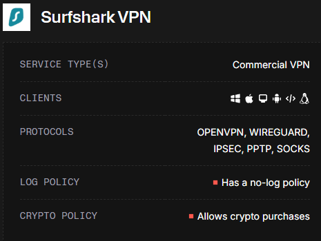 Spur SurfsharkVPN